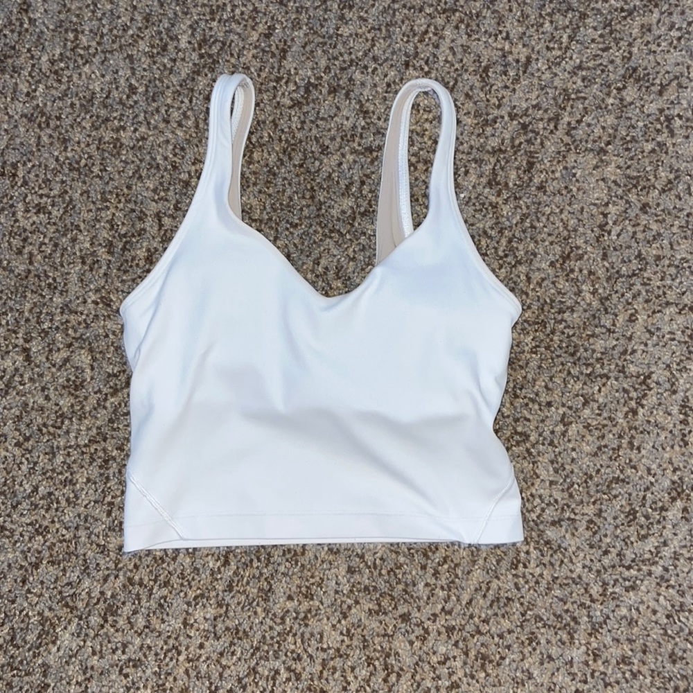 white lululemon align tank with pads
